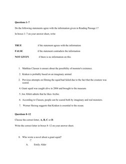 Questions 1–7
Do the following statements agree with the information given in Reading Passage 1? 
In boxes 1–7 on your answer