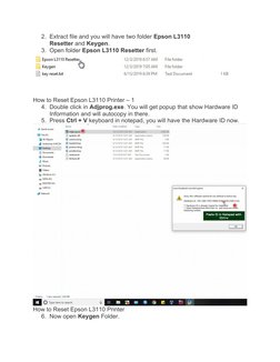 2. Extract file and you will have two folder Epson L3110 
Resetter and Keygen.
3. Open folder Epson L3110 Resetter first.
How