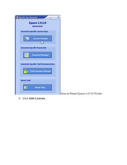How to Reset Epson L3110 Printer
9. Click Add License.
