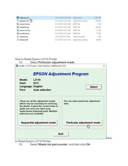 How to Reset Epson L3110 Printer
14.
Select Particular adjustment mode.
How 
to Reset Epson L3110 Printer
15.
Select Waste in
