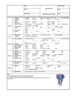 Cliente:
No. De Documento:
Proyecto:
Pagina:
No. De Proyecto:
Archivo:
1
Tag No.
PIT-1025
Service
PI&D 40-F105-002
2
Function