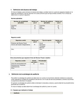1. Definición del alcance del trabajo 
Al iniciar el trabajo y para enmarcar el alcance del trabajo, se deben tener en cuenta