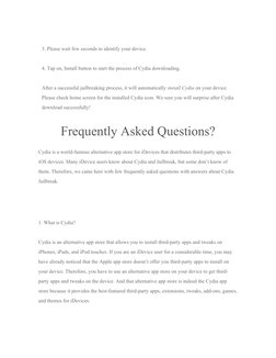 3. Please wait few seconds to identify your device.
4. Tap on, Install button to start the process of Cydia downloading.
Afte