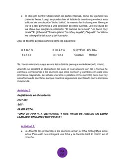 PA
GE    
\* 
ME
● El libro por dentro: Observación de partes internas, como por ejemplo: las 
primeras hojas. Luego se p