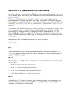 Microsoft SQL Server Certification Guide | PDF | Microsoft Sql Server ...
