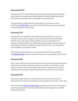 Protocolo HTTP
El protocolo HTTP es el protocolo de transferencia de hipertexto empleado 
para transmitir mensajes por la Red
