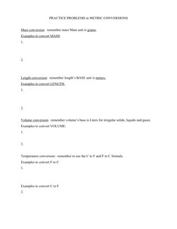 Metric Conversion Practice Worksheet | PDF | Volume | Significant Figures