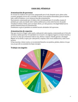 4 
USOS DEL PÉNDULO 
 
Armonización de personas 
Se revisan los chakras de la persona, empezando por el raíz, después sacro