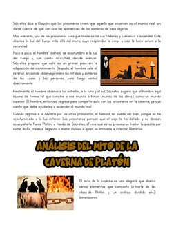 Análisis del mito de la 
Análisis del mito de la 
caverna de Platón 
 
 
 
Sócrates dice a Glaucón que los prisioneros creen