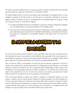 En cuanto al mundo sensible, este es un mundo que está en cambio constante. Ello hace imposible 
que este pueda ser origen de