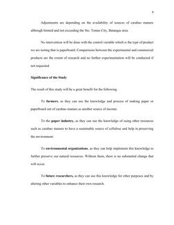 Caraba Paper Carabao Manure: Sustainable Paperboard Source | PDF | Pulp (Paper) | Paper