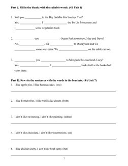 P4 English Revision Worksheet | PDF