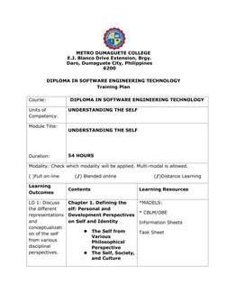 METRO DUMAGUETE COLLEGE 
E.J. Blanco Drive Extension, Brgy. 
Daro, Dumaguete City, Philippines 
6200 
 
DIPLOMA IN SOFTWAR