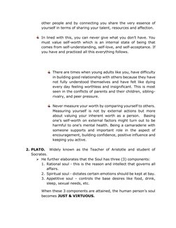 other people and by connecting you share the very essence of 
yourself in terms of sharing your talent, resources and affecti