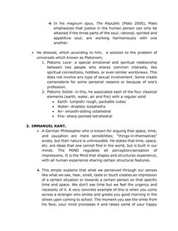 In his magnum opus, The Republic (Plato 2000), Plato 
emphasizes that justice in the human person can only be 
attained if t