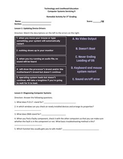 Grade 9 ICT 3rd Quarter Reviewer | PDF | Troubleshooting | Power Supply