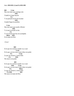 Intro: DO-SOL-LAm-FA-SOL-DO   
DO            LAm
Hay una mano que conmigo esta
                             SOL
Cuando no ten