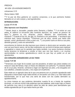 Predica sobre la Gratitud a Dios | PDF | Oración | Jesús