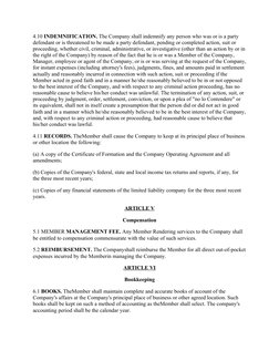 4.10 INDEMNIFICATION. The Company shall indemnify any person who was or is a party 
defendant or is threatened to be made a p