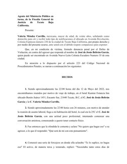 Agente del Ministerio Público en
turno, de la Fiscalía General de
Justicia  de  Tecate  Baja
California.
Presente: 
Valeria M