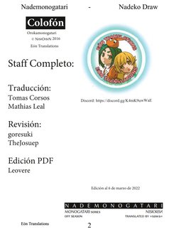 Eón Translations
$PMPGóO
0SPLBNPOPHBUBSJ
 © NisiOisiN 2016 
&ØO 5SBOTMBUJPOT
4UBGG $PNQMFUP
5SBEVDDJØO
Tomas Corsos
Mathias