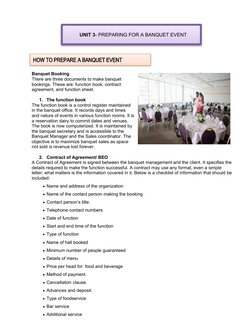 understanding banquet event orders | pdf | menu |... Banquet Booking and Event Preparation | PDF | Menu | Foodservice