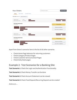 Apart from these 5 scenarios here is the list of all other scenarios

Check Home Page behavior for returning customers

Che