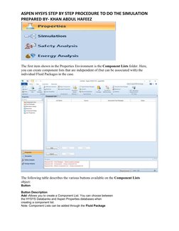 Aspen HYSYS Simulation Guide | PDF | Simulation | Parameter (Computer ...