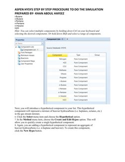 Aspen HYSYS Simulation Guide | PDF | Simulation | Parameter (Computer ...