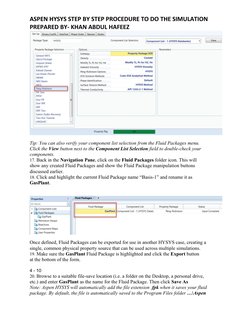 Aspen HYSYS Simulation Guide | PDF | Simulation | Parameter (Computer ...