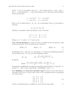 Math 4782, Phys 4782, CS4803, September 18, 2007
4
and |b| = sin γ′/2. In addition, since ab = −cd, it follows that 0 = |a||b