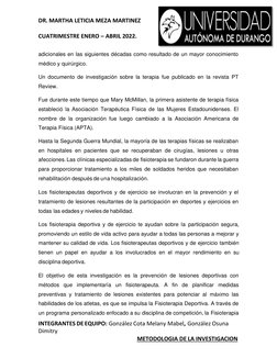 DR. MARTHA LETICIA MEZA MARTINEZ 
CUATRIMESTRE ENERO – ABRIL 2022. 
INTEGRANTES DE EQUIPO: González Cota Melany Mabel, Gonzál