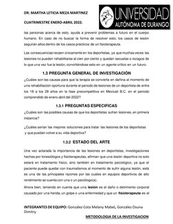 DR. MARTHA LETICIA MEZA MARTINEZ 
CUATRIMESTRE ENERO-ABRIL 2022. 
INTEGRANTES DE EQUIPO: González Cota Melany Mabel, González