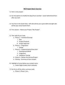 MS Project Basic Exercise Guide | PDF | Computing | Software Engineering