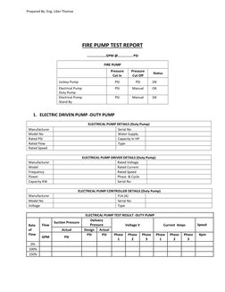 Fire Pump Performance Test Report | PDF | Pump | Diesel Engine