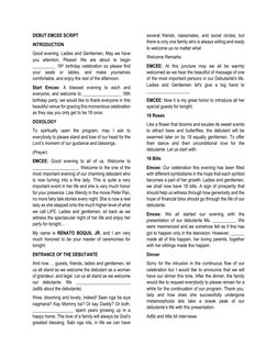 18th Birthday Debut Emcee Script | PDF