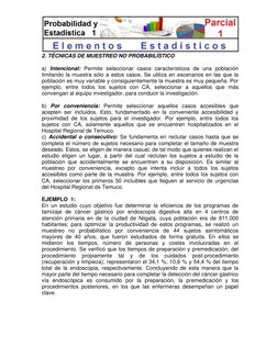 2. TÉCNICAS DE MUESTREO NO PROBABILÍSTICO  
 
a) Intencional: Permite seleccionar casos característicos de una población 
l