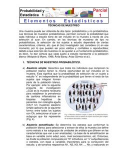 TÉCNICAS DE MUESTREO 
 
Una muestra puede ser obtenida de dos tipos: probabilística y no probabilística. 
Las técnicas de m
