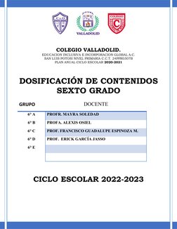 COLEGIO VALLADOLID.
EDUCACION INCLUSIVA E INCORPORACION GLOBAL A.C.
SAN LUIS POTOSI NIVEL PRIMARIA C.C.T. 24PPR0307B
PLAN ANU