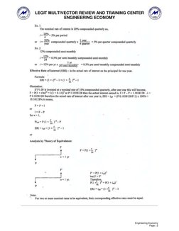 LEGIT MULTIVECTOR REVIEW AND TRAINING CENTER 
ENGINEERING ECONOMY 
Engineering Economy 
Page | 2  
 
 
 
 
 
 
 
