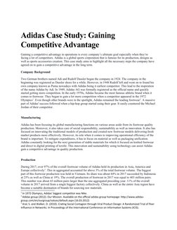 Adidas Case Study: Competitive Advantage | PDF | Adidas | Brand