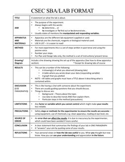 CSEC Lab Report Format Guide | PDF | Experiment | Methodology
