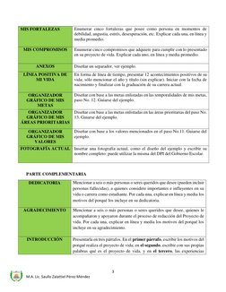3 
M.A. Lic. Saullo Zalattiel Pérez Méndez 
MIS FORTALEZAS  
Enumerar cinco fortalezas que posee como persona en momentos de