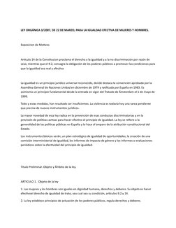 LEY ORGÁNICA 3/2007, DE 22 DE MARZO, PARA LA IGUALDAD EFECTIVA DE MUJERES Y HOMBRES.
Exposicion de Motivos
Artículo 14 de la