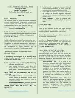 SOCIAL WELFARE AND SOCIAL WORK 
(THIRD EDITION) 
Thelma Lee Mendoza 
Published by: Central Book Supply Inc. 
 
Chapter One