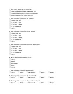 Driver Behavior Questionner Driver Behaviour Questionnaire Overview | PDF | Traffic | Speed Limit