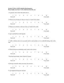 Driver Behavior Questionner Driver Behaviour Questionnaire Overview | PDF | Traffic | Speed Limit