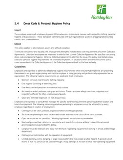 holiday inn express dress code Policy | PDF | Hygiene PromotionName: Fall Preview Sale