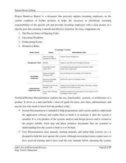Bataan Heroes College 
 
CpE Laws & Professional Practice 
 
Page 2 of 17 
Engr. Joel D. Manacmul 
 
Project Handover Report