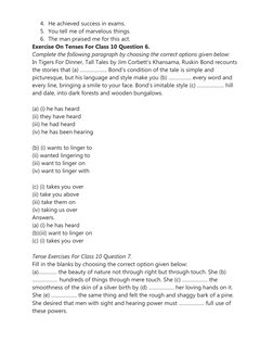 Class 10 Tenses Practice Worksheet | PDF | Grammatical Tense | Grammar